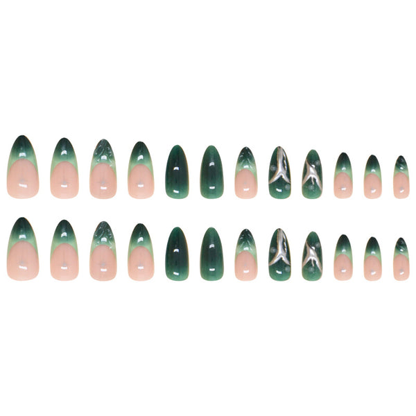 12 Sizes-24 Pcs Press On Nails W1755