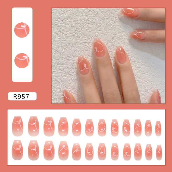 12 Sizes-24 PcsPress On Nails R957