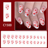 12 Sizes-24 Pcs Press On Nails C1500