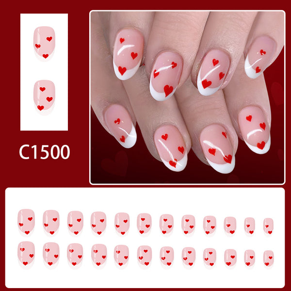 12 Sizes-24 Pcs Press On Nails C1500