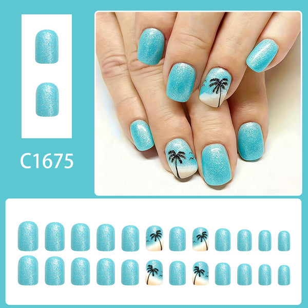 12 Sizes-24 Pcs Press On Nails C1675