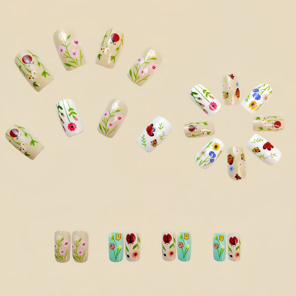 12 Sizes-24 Pcs Press On Nails Y635