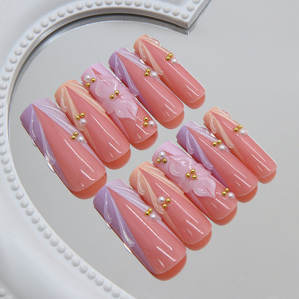 12 Sizes-24 Pcs Press On Nails Z1353