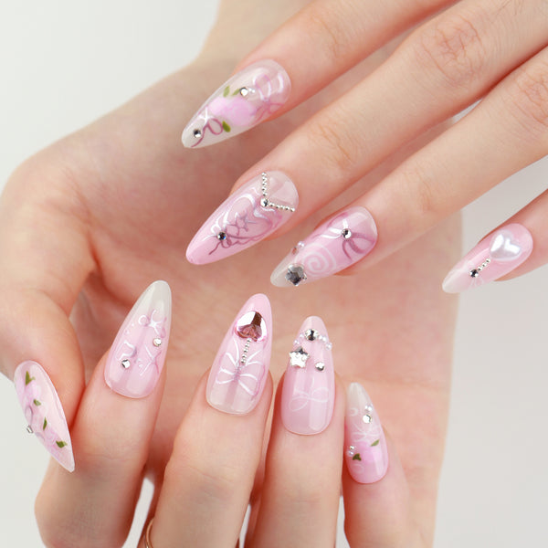 12 Sizes-24 Pcs Press On Nails JP3753