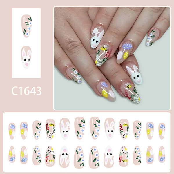 12 Sizes-24 Pcs Press On Nails C1643