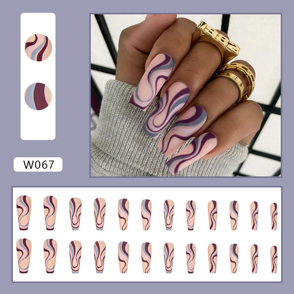 12 Sizes-24 Pcs Press On Nails W067