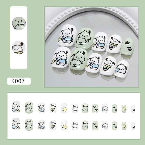 12 Sizes-24 Pcs Press On Nails K007
