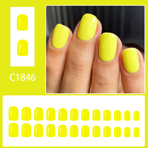 12 Sizes-24 Pcs Press On Nails C1846