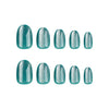 Almond Blue Medium Oval Press on Nails