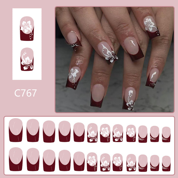 12 Sizes-24 Pcs Press On Nails C767