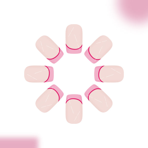 12 Sizes-24 Pcs Press On Nails C1025