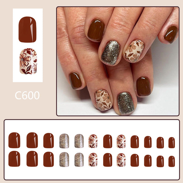 12 Sizes-24 Pcs Press On Nails C600