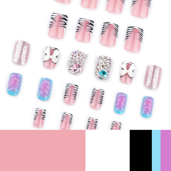 12 Sizes-24 Pcs Press On Nails JP3654