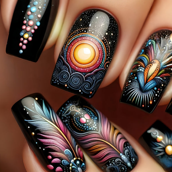 12 Sizes-24 Pcs Press On Nails Y446