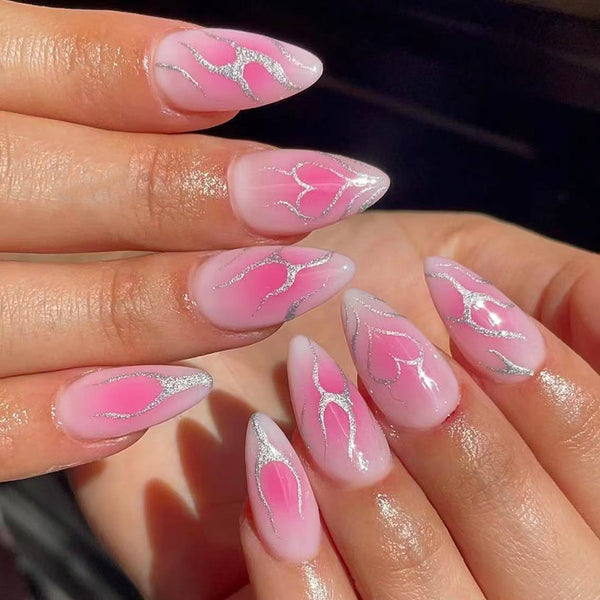 12 Sizes-24 Pcs Press On Nails C1461