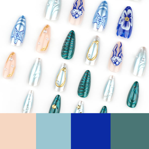 12 Sizes-24 Pcs Press On Nails JP3646