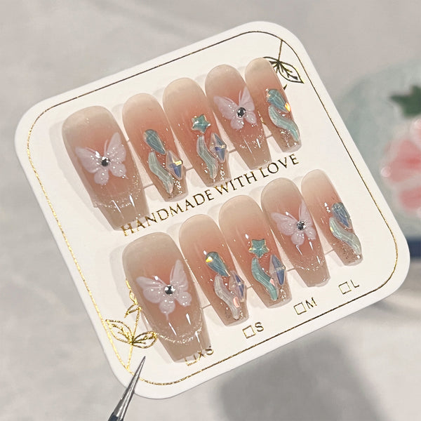 12 Sizes-24 Pcs Press On Nails SP107