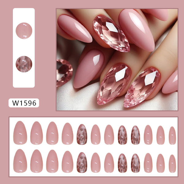 12 Sizes-24 Pcs Press On Nails W1596