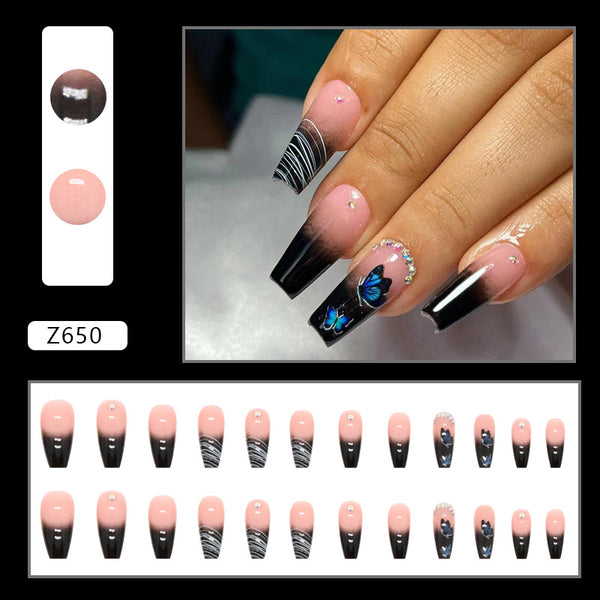 12 Sizes-24 Pcs Press On Nails Z650