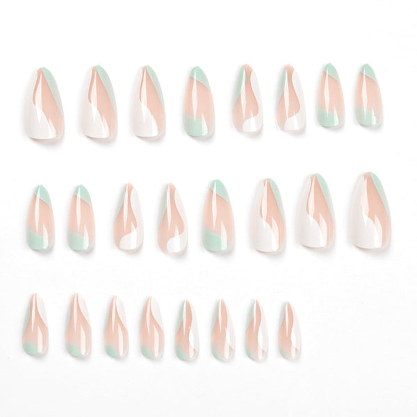 12 Sizes-24 Pcs Press On Nails JP1791