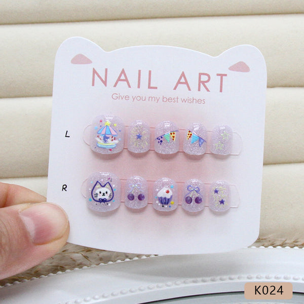 12 Sizes-24 Pcs Press On Nails K024