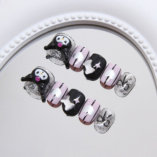 12 Sizes-24 Pcs Press On Nails K030