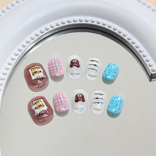 12 Sizes-24 Pcs Press On Nails K026