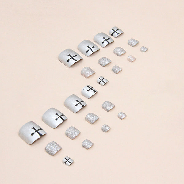 12 Sizes-24 Pcs Press On Nails F064