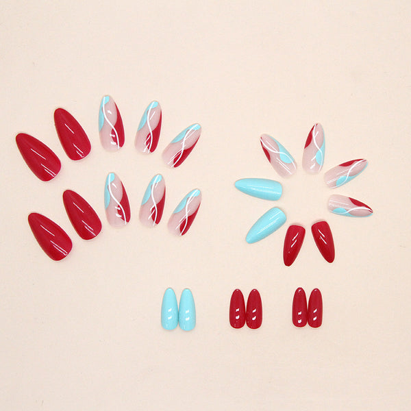 12 Sizes-24 Pcs Press On Nails W428