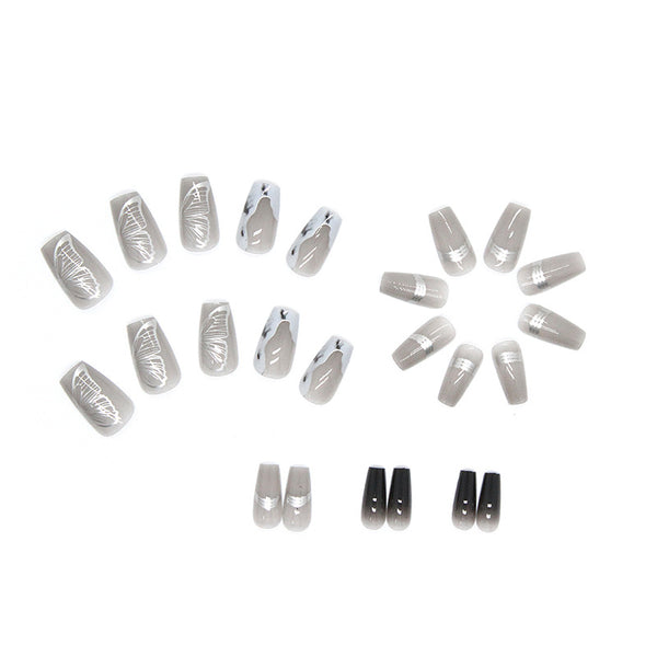 12 Sizes-24 Pcs Press On Nails R647