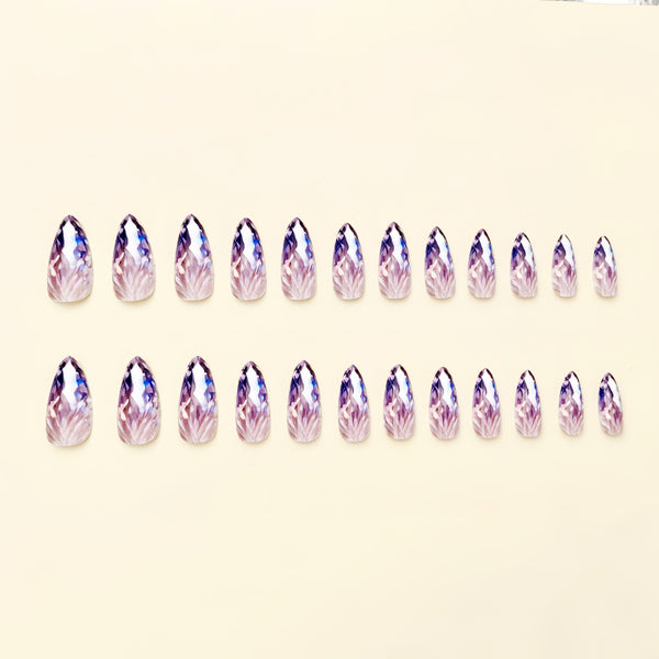 12 Sizes-24 Pcs Press On Nails Y042