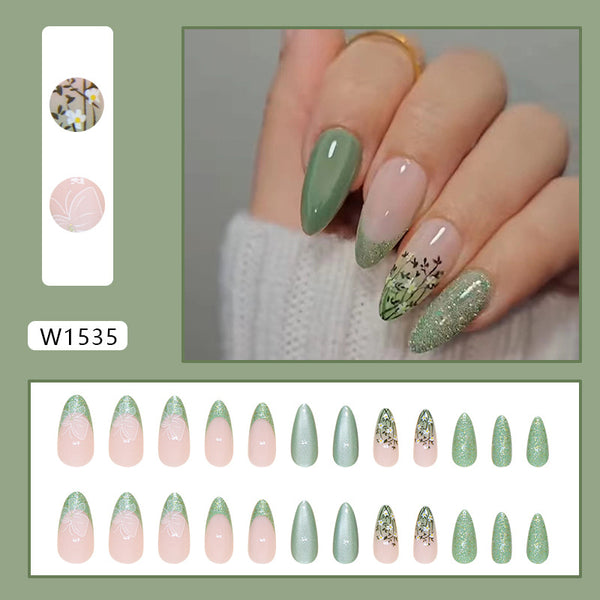12 Sizes-24 Pcs Press On Nails W1535