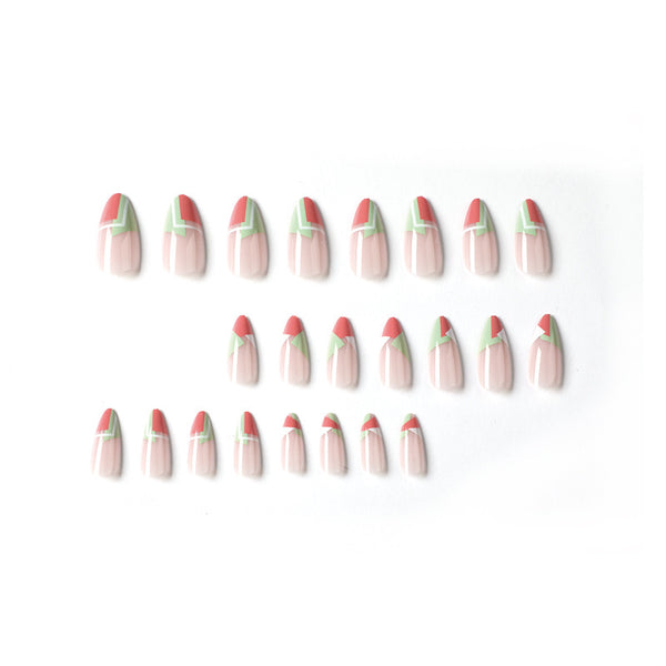 12 Sizes-24 Pcs Press On Nails JP1849