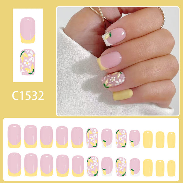 12 Sizes-24 Pcs Press On Nails C1532