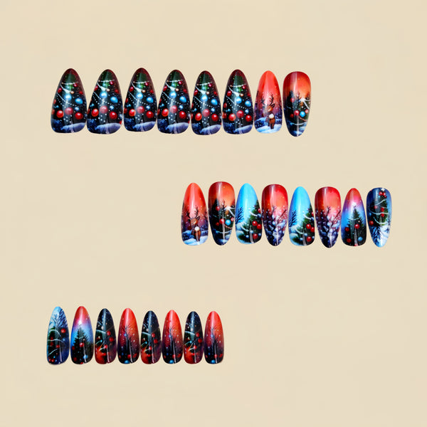 12 Sizes-24 Pcs Press On Nails Y1249
