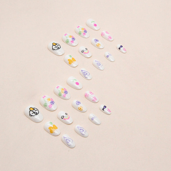 12 Sizes-24 Pcs Press On Nails W973