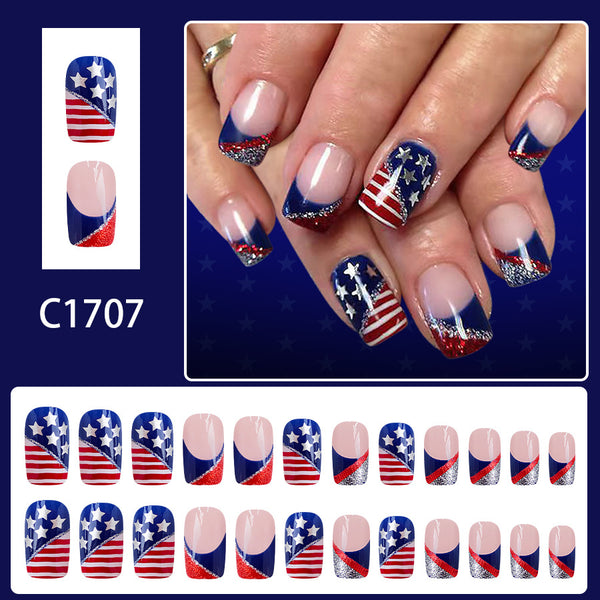 12 Sizes-24 Pcs Press On Nails C1707