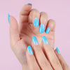 Blue Glossy Medium Ombre Press on Nails