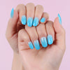 Blue Glossy Medium Ombre Press on Nails