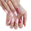 Almond Glossy Medium Pink Press on Nails