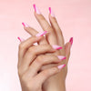 French Long Pink Press on Nails