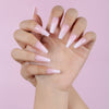 French Glossy Long Ombre Pink Press on Nails