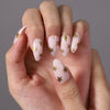 Almond Glossy Medium Pink Press on Nails