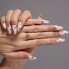 Almond Glossy Medium Pink Press on Nails