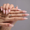 Almond Glossy Medium Pink Press on Nails