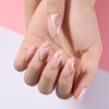 Almond French Glossy Medium Pink Press on Nails