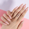 Almond French Glossy Medium Pink Press on Nails