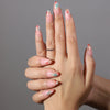 Almond French Glossy Medium Pink Press on Nails