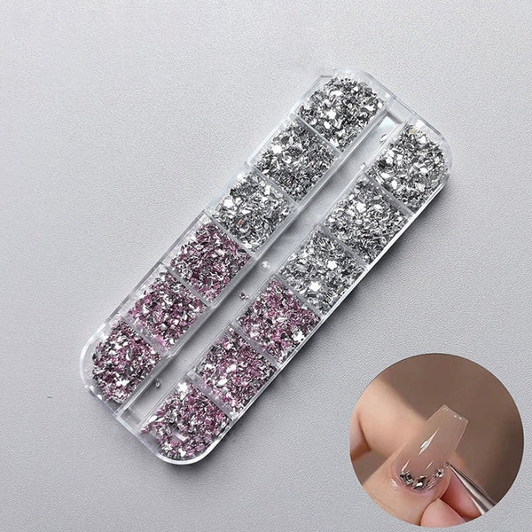 Mini Micro Nail Rhinestones – Ultra Small Acrylic Flatback Irregular Gems for Press-On Nails & Nail Art